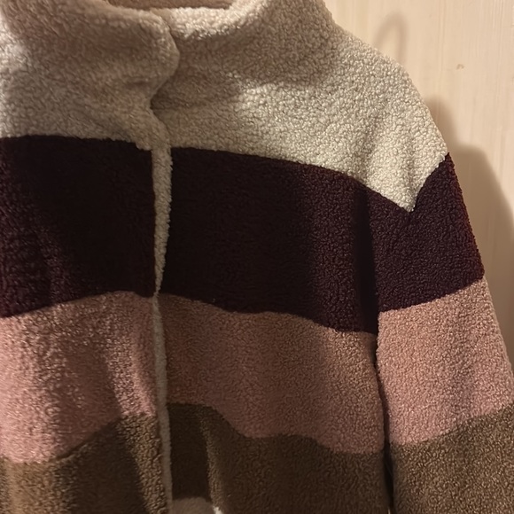 NWT! Mod-O-Doc Teddy Sherpa Color Block Funnel Neck Jacket - Picture 6 of 9